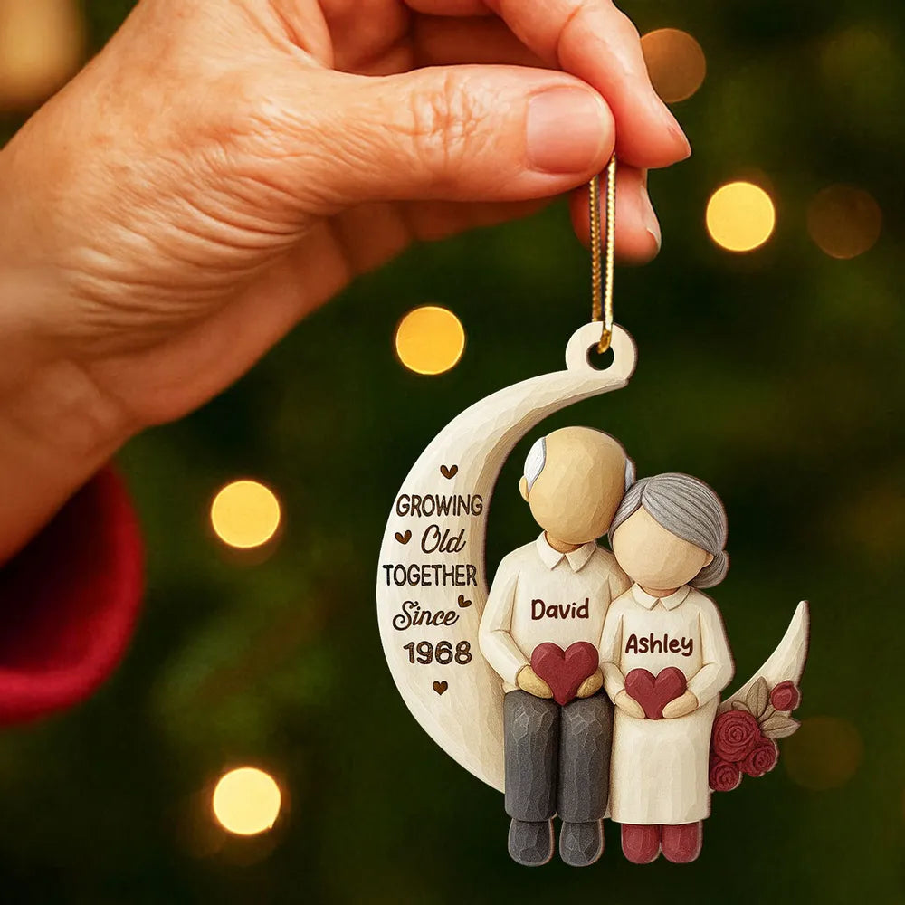 Personalized Couple Ornament for Seniors - Anniversary or Holiday Gift Ornament MagicInPrints
