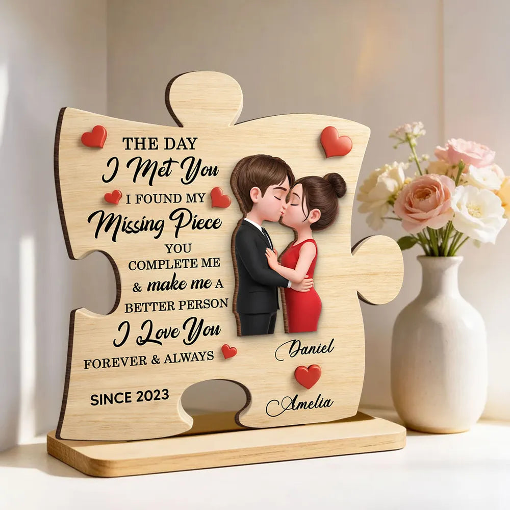 Personalized Puzzle Piece Plaque for Couples - Romantic Gift Keepsake Plaque MagicInPrints