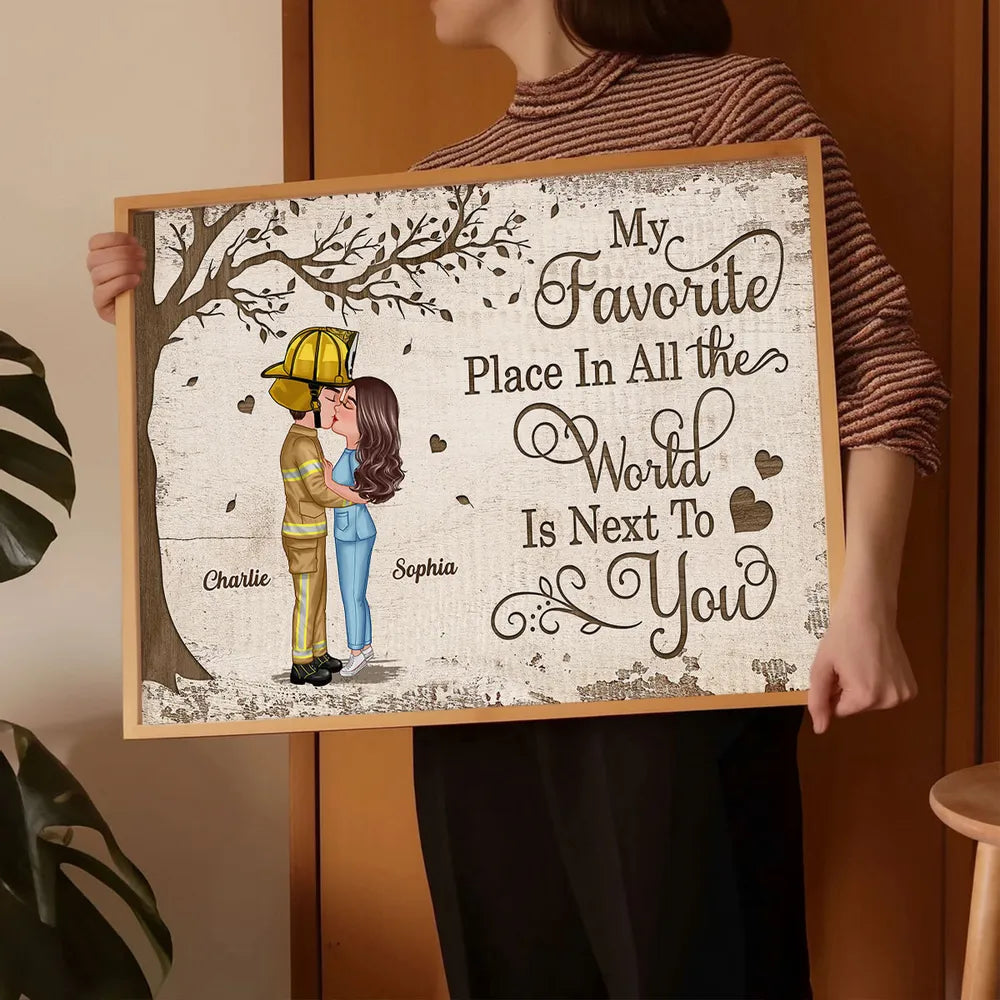 Personalized Couple Wall Art for Firefighter and Partner - Romantic Home Decor Gift Poster or Canvas MagicInPrints