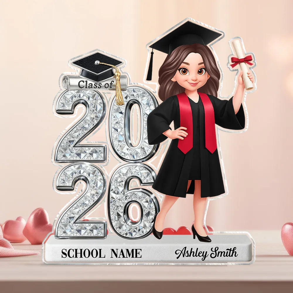 Personalized Graduation Acrylic Plaque for Class of 2026 - Custom School Name Gift Plaque MagicInPrints