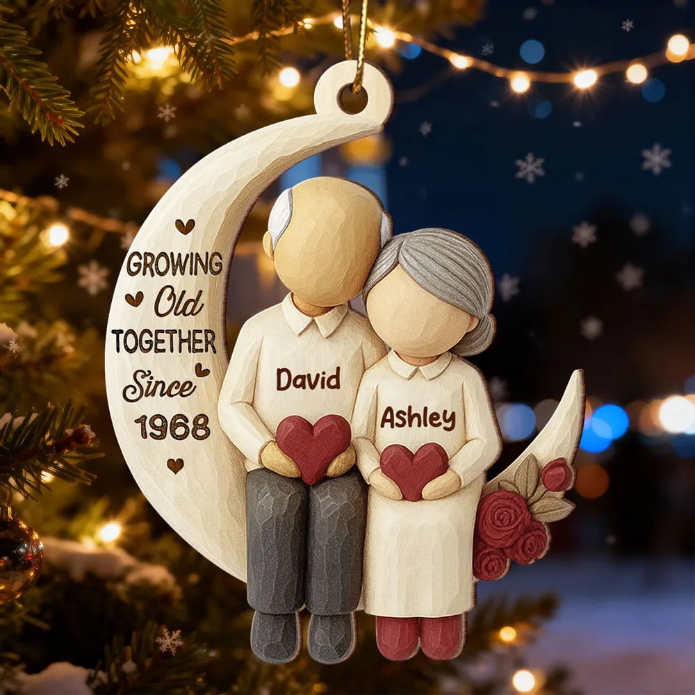 Personalized Couple Ornament for Seniors - Anniversary or Holiday Gift Ornament MagicInPrints
