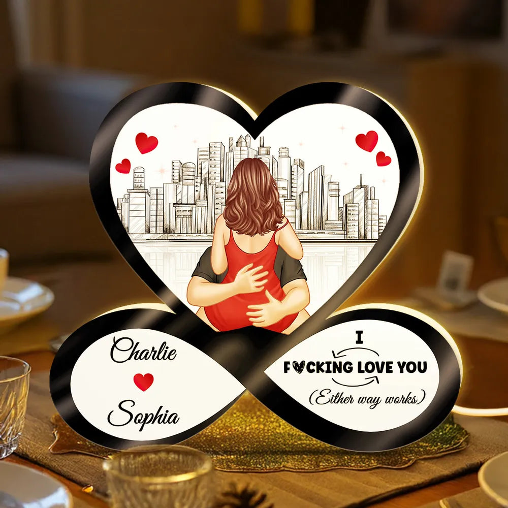 Personalized Heart-Shaped LED Lamp for Couples - Romantic Home Decor Gift Plaque MagicInPrints