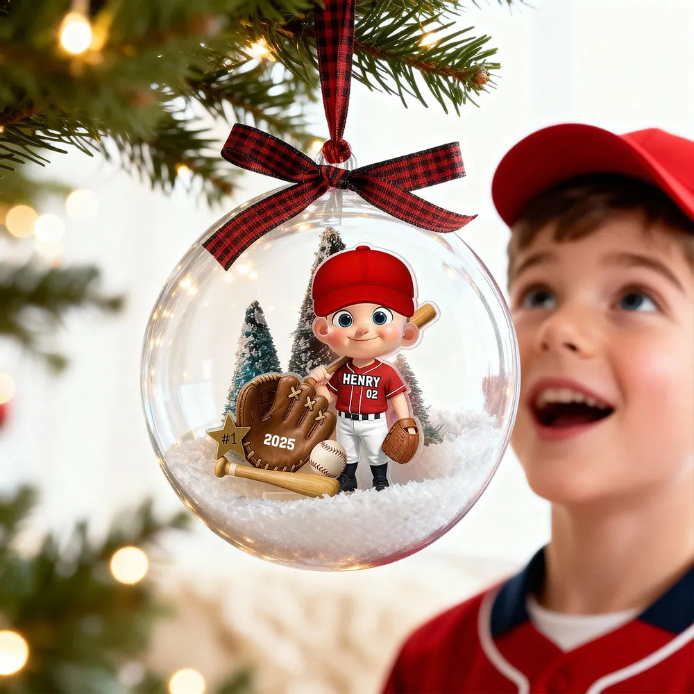Personalized Baseball Christmas Ornament for Kids - Custom Name and Year Keepsake Ornament MagicInPrints