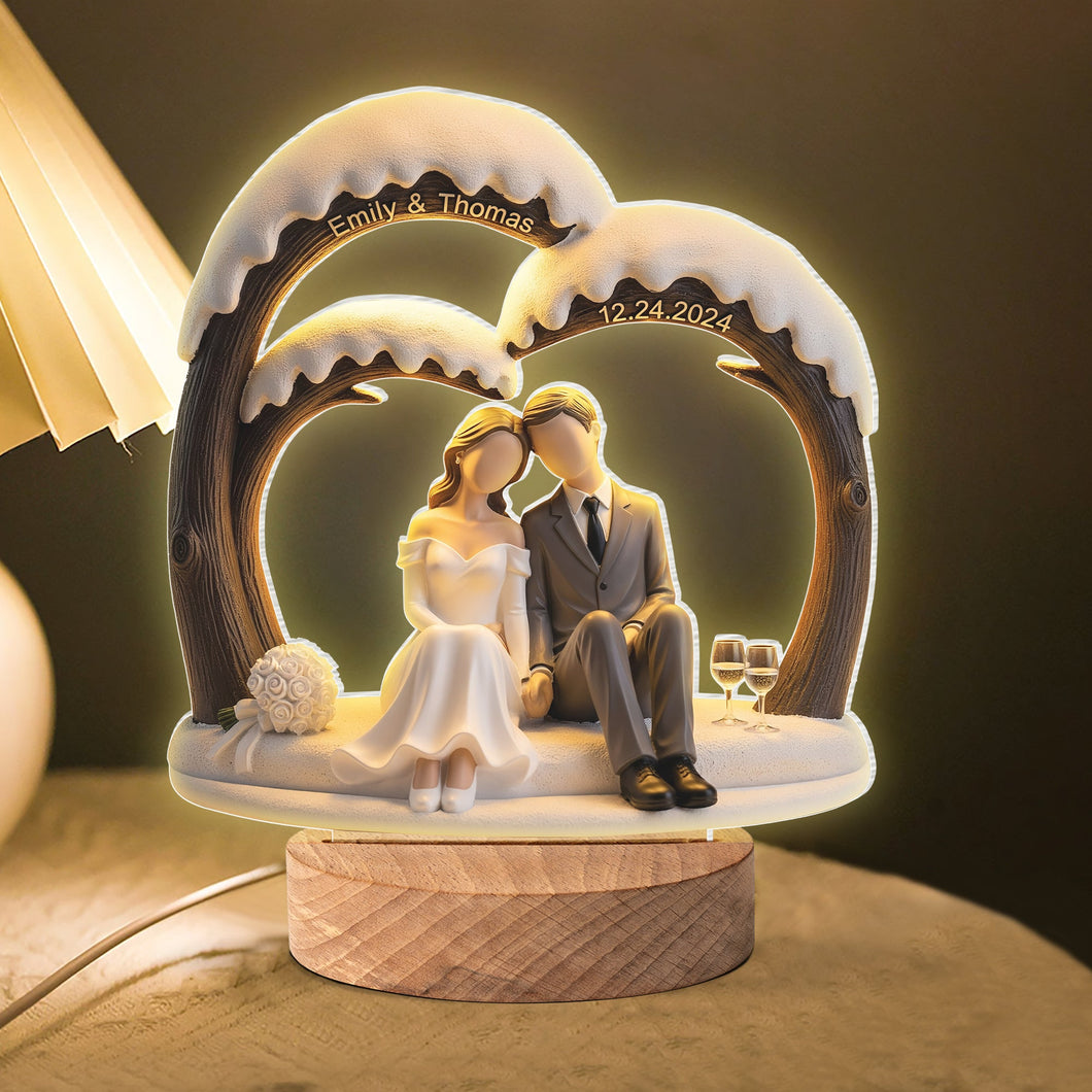“Love Illuminated” – Personalized Wedding Couple LED Light - Unique Gift for Couples Led Night Light MagicInPrints