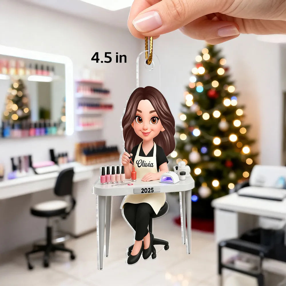 Personalized Nail Technician Ornament for Professionals - Christmas Gift Ornament MagicInPrints