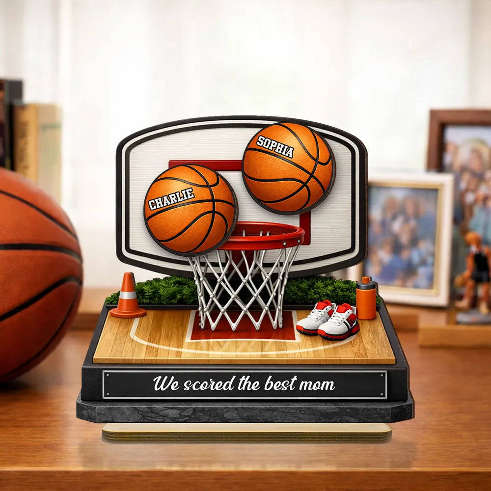 Personalized Basketball Mom Display with Custom Names - Perfect Gift for Mother's Day Plaque MagicInPrints