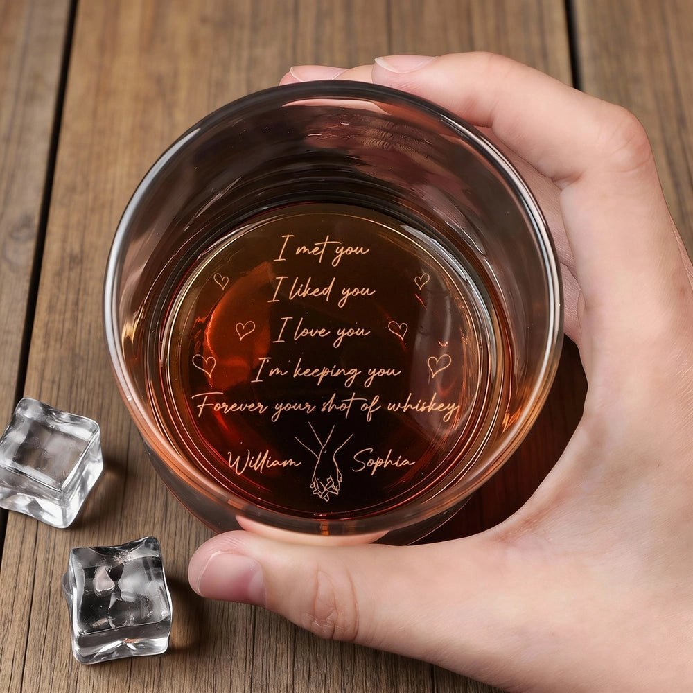 Personalized Engraved Whiskey Glass for Couples - Romantic Gift for Anniversaries Cup MagicInPrints