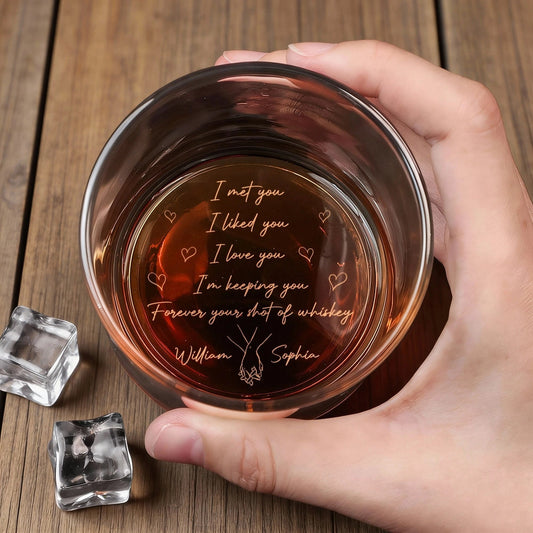 Personalized Engraved Whiskey Glass for Couples - Romantic Gift for Anniversaries Cup MagicInPrints