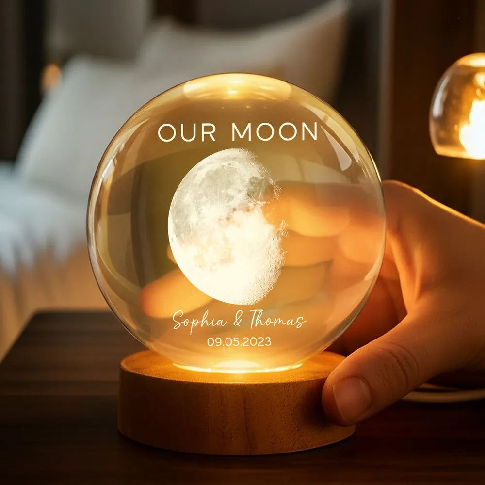 Personalized Moon Lamp for Couples with Date - Romantic Gift for Anniversaries Lamp MagicInPrints