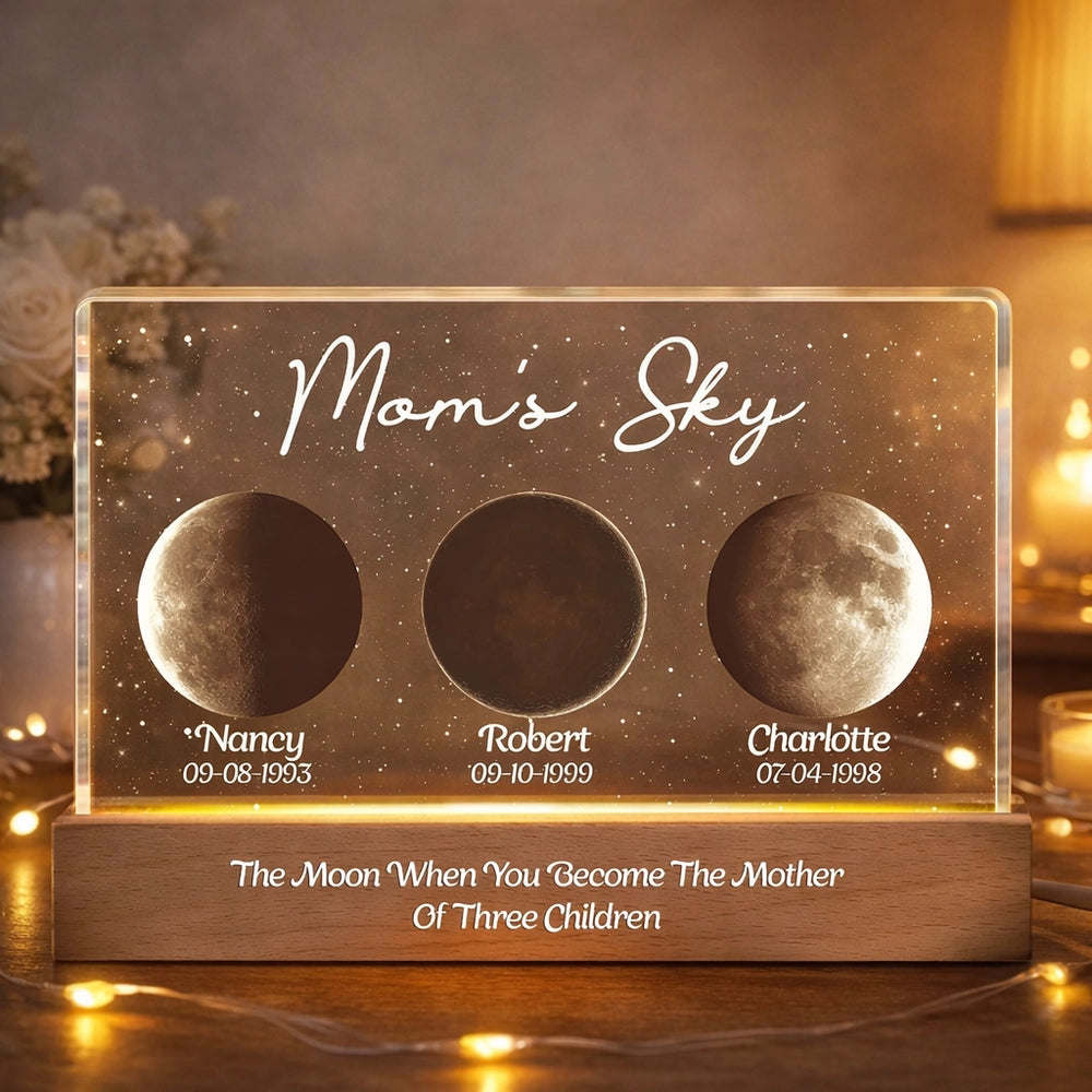Personalized Moon Phase Acrylic Plaque for Mom - Sentimental Mother's Day Gift Plaque MagicInPrints