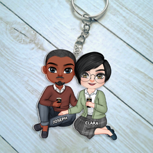 Load image into Gallery viewer, Personalized Couple Keychain - Unique Valentine&#39;s Day Gifts for Him &amp; Her Keychains PopCulturePrints
