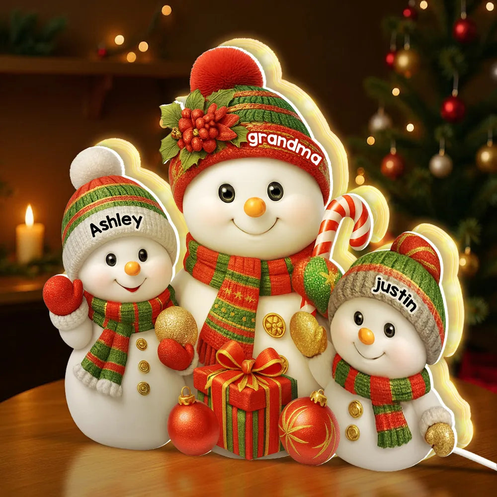 Personalized Snowman Family Figurines for Christmas Decor - Holiday Gift Plaque MagicInPrints