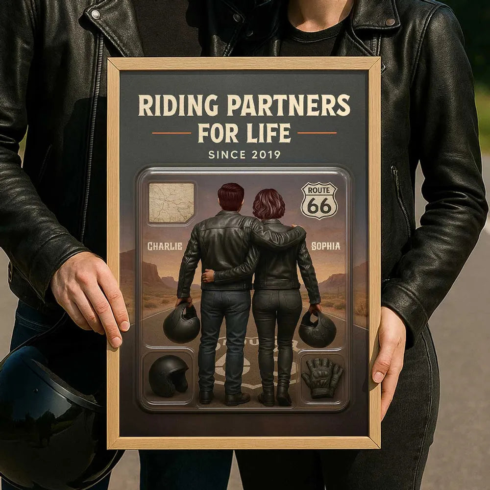 Personalized Riding Partners for Life Poster for Couples - Anniversary Gift Poster or Canvas MagicInPrints