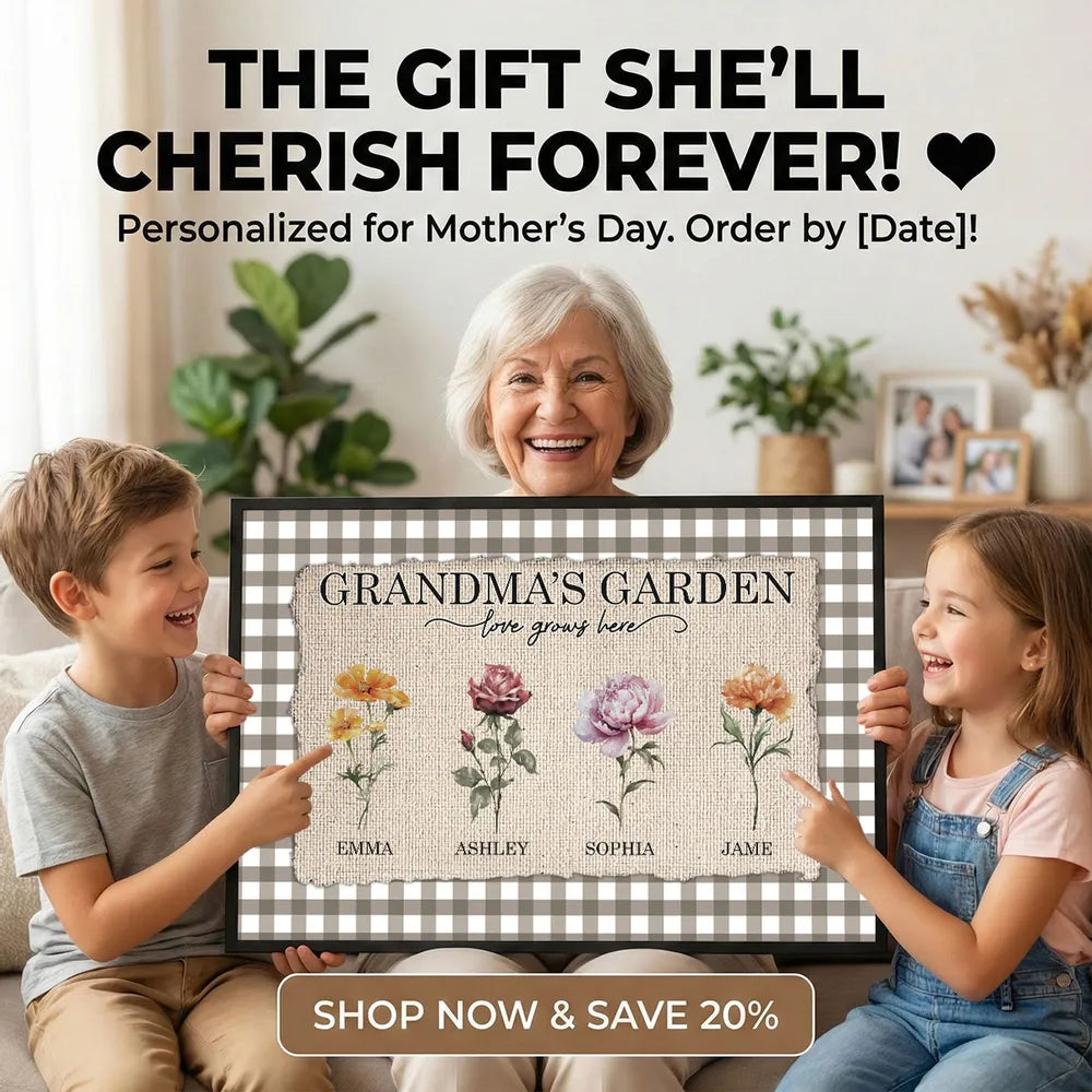 Personalized Grandma's Garden Floral Wall Art - Family Names Decor Poster or Canvas MagicInPrints