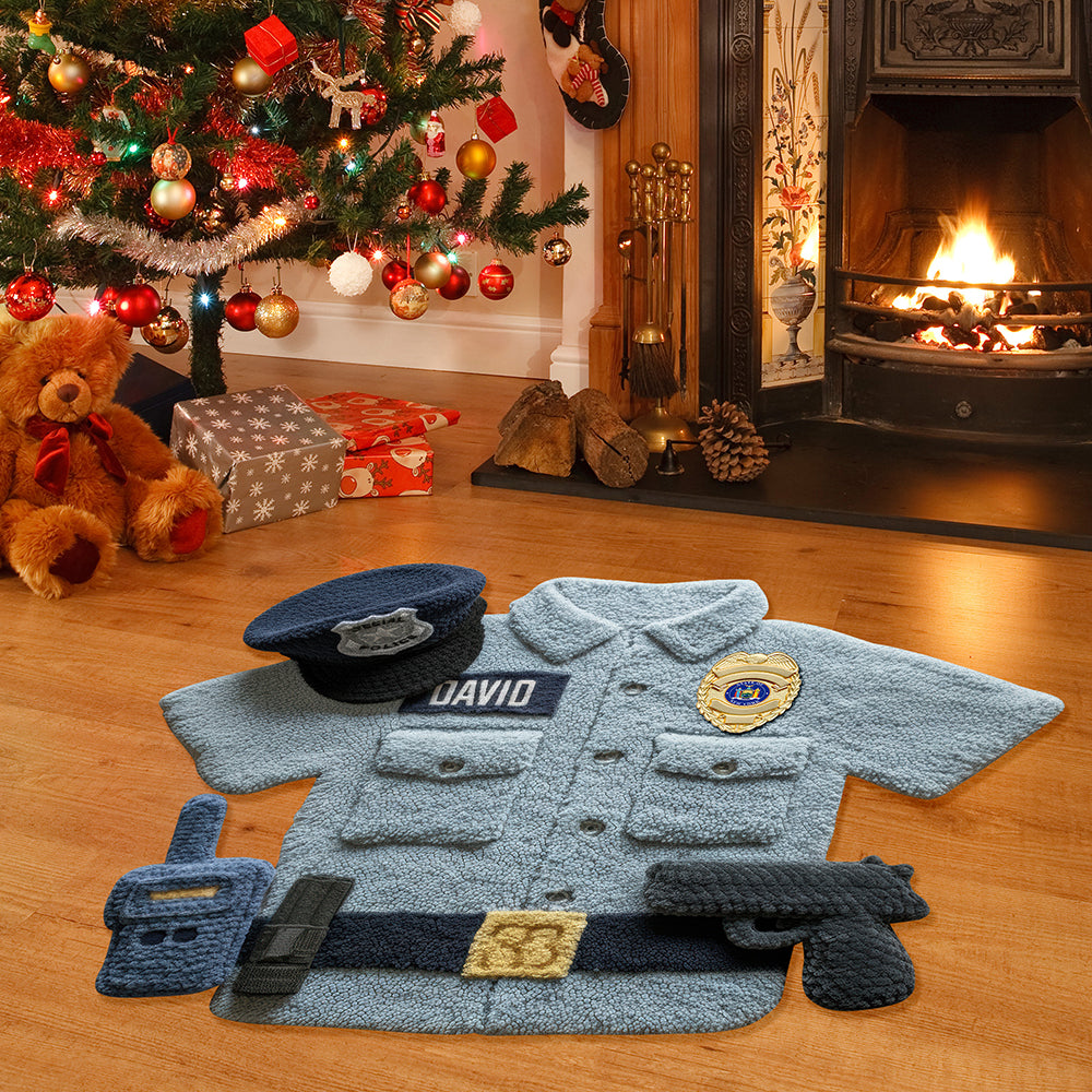 Step into Safety: Personalized Police Uniform Doormat - Unique Gifts for Law Enforcement and Their Families Doormat MagicInPrints