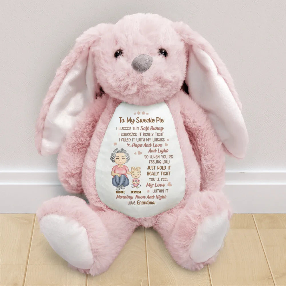 Personalized Soft Bunny Plush for Granddaughter - Sentimental Gift from Grandma Plaything MagicInPrints