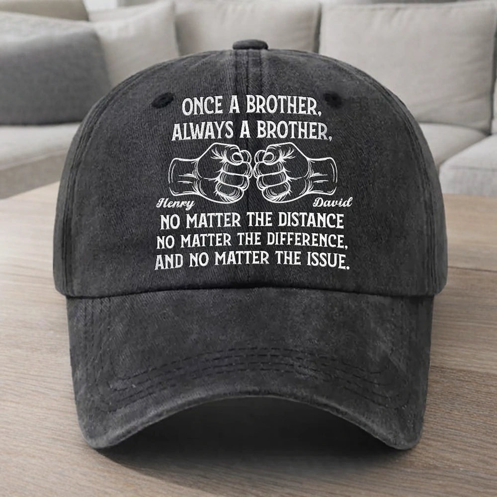 Customizable Brother Fist Bump Cap for Men - Sentimental Gift Hat MagicInPrints