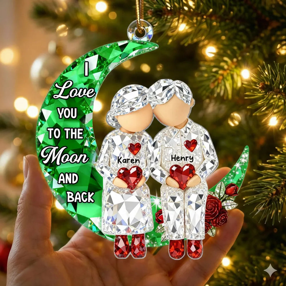 Personalized Couple Ornament for Christmas - Love You to the Moon and Back Ornament MagicInPrints