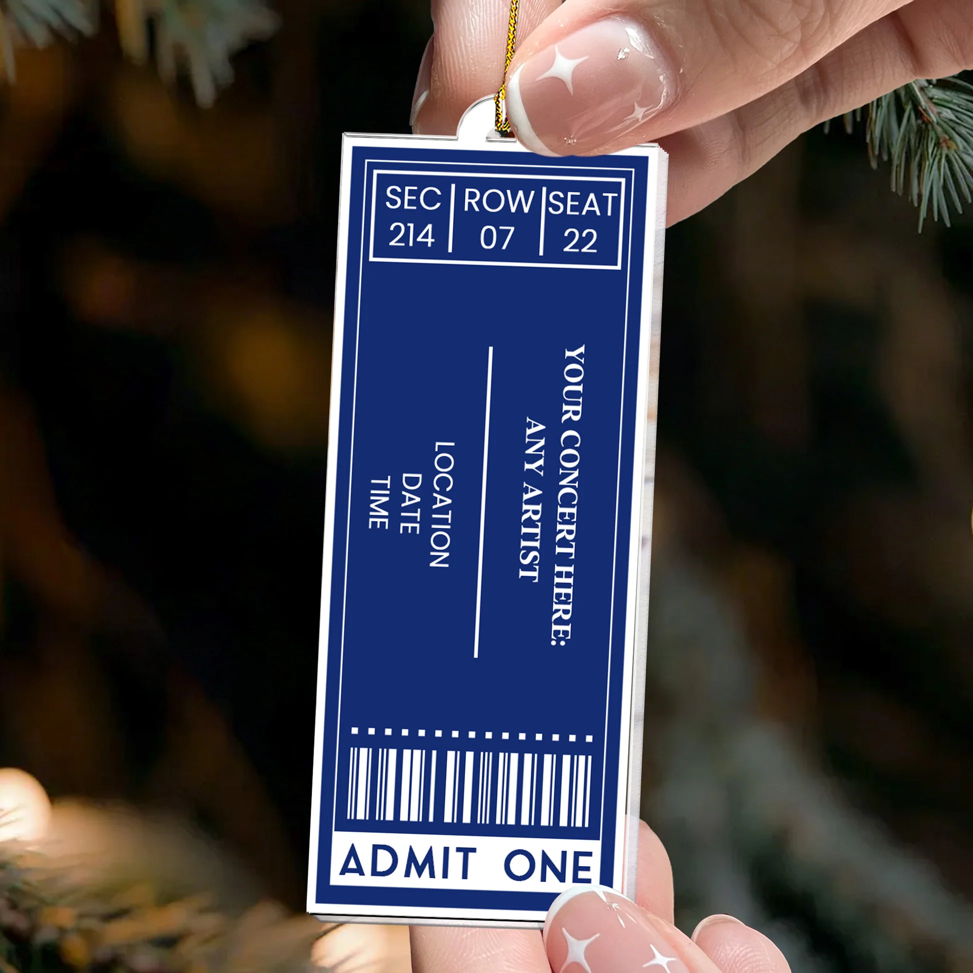 Custom Concert Ticket Ornament for Music Lovers - Christmas Tree Decoration Ornament MagicInPrints