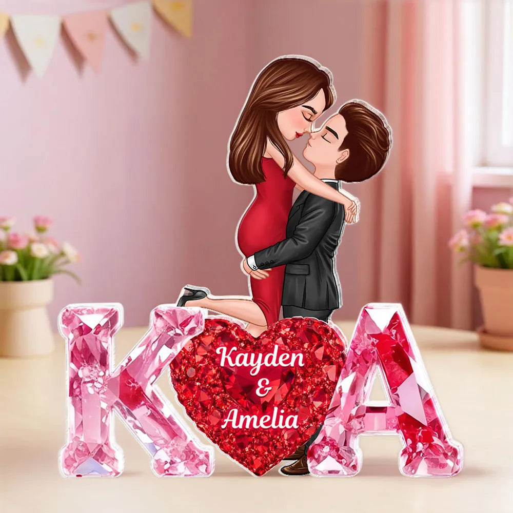 Personalized Couple Acrylic Plaque for Lovers with Names - Romantic Gift Plaque MagicInPrints