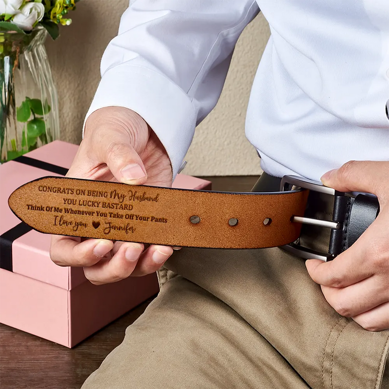 Custom Engraved Leather Belt for Him - Romantic Gift Belt MagicInPrints