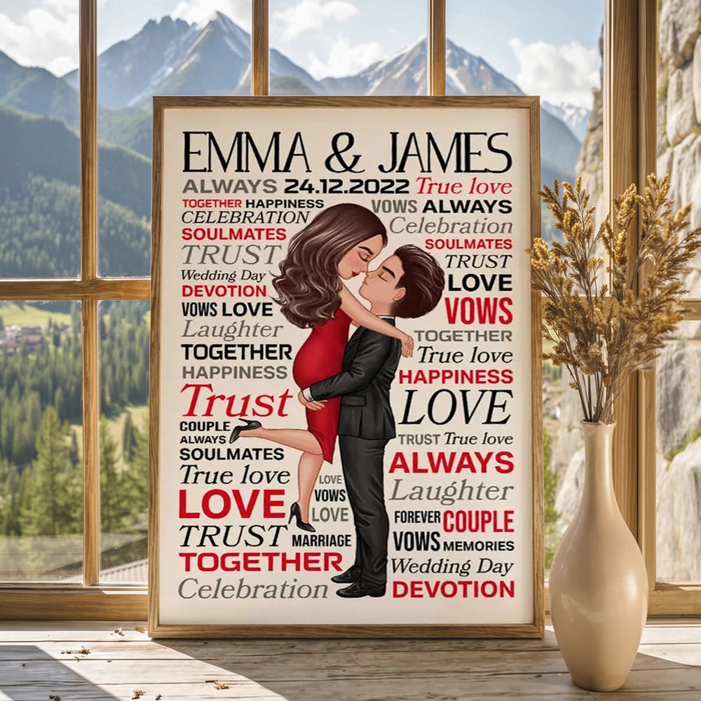 Personalized Wedding Canvas Print for Couples - Romantic Love Keepsake Poster or Canvas MagicInPrints