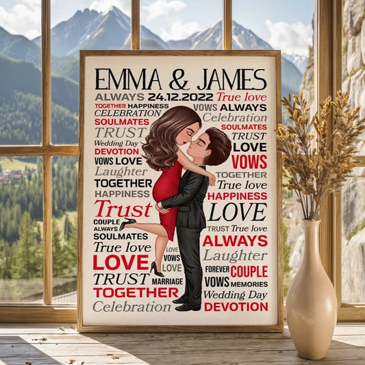 Personalized Wedding Canvas Print for Couples - Romantic Love Keepsake Poster or Canvas MagicInPrints