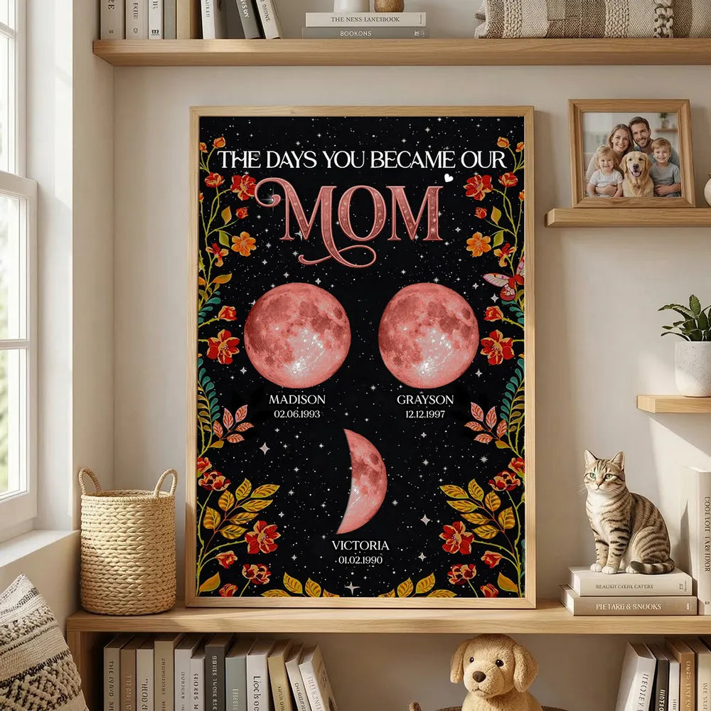 Personalized Moon Phase Print for Mom - Sentimental Gift for Mother's Day or Birthday Poster or Canvas MagicInPrints