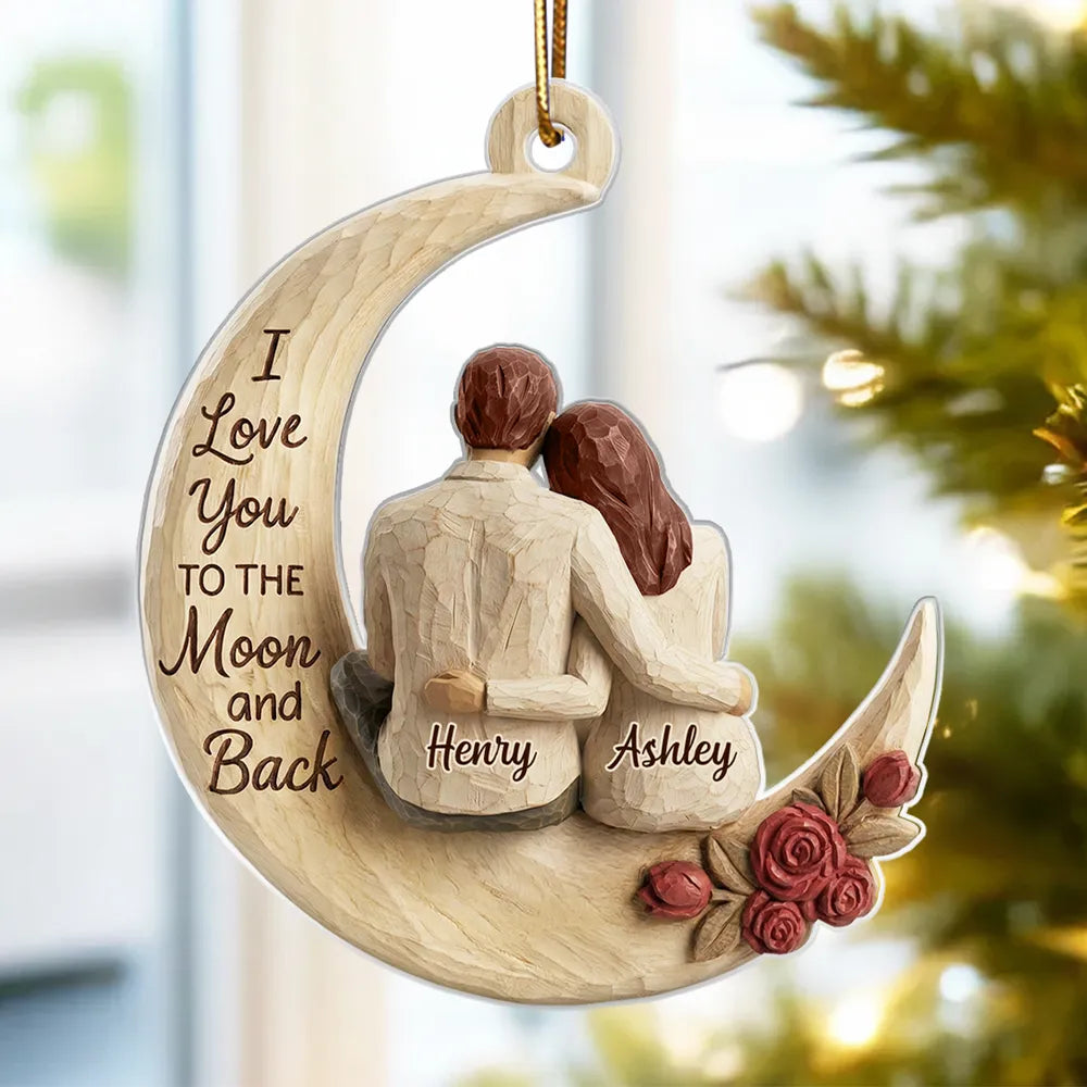 Personalized Wooden Couple Ornament - Romantic Gift for Christmas Ornament MagicInPrints
