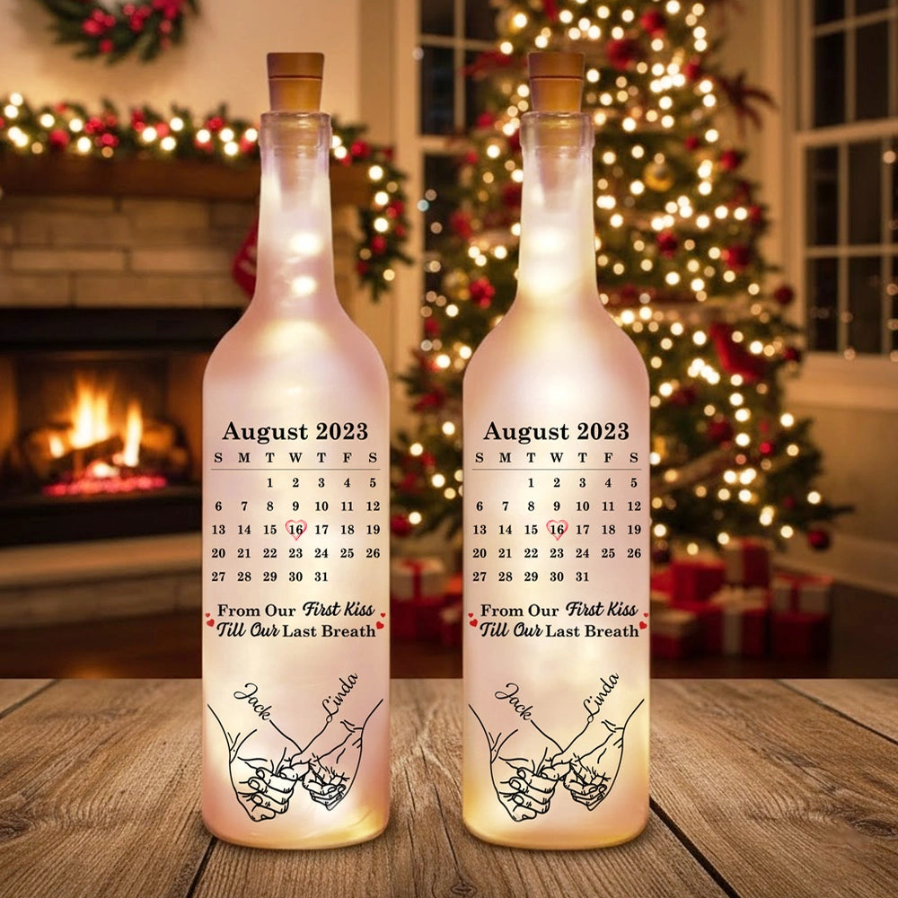 Personalized LED Bottle Lamp for Couples - Romantic Anniversary Gift Lamp MagicInPrints