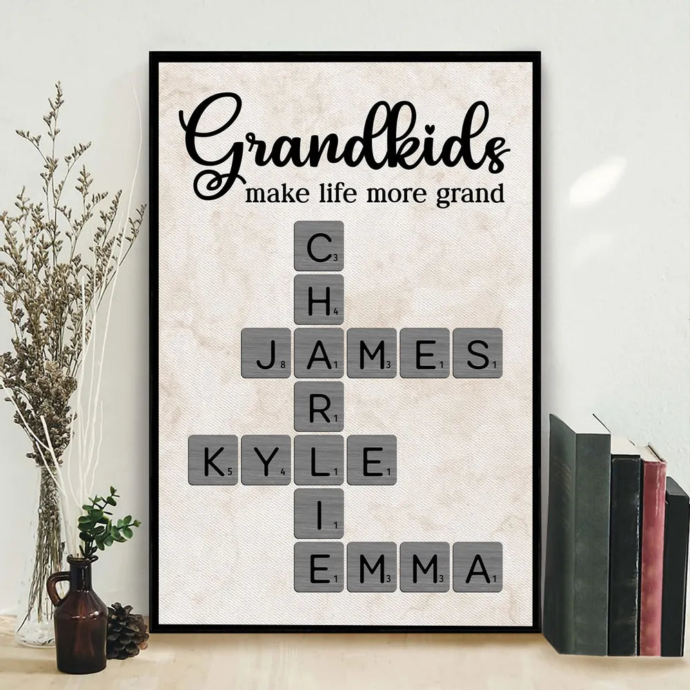 Personalized Grandkids Canvas Wall Art for Grandparents - Sentimental Home Decor Gift Poster or Canvas MagicInPrints