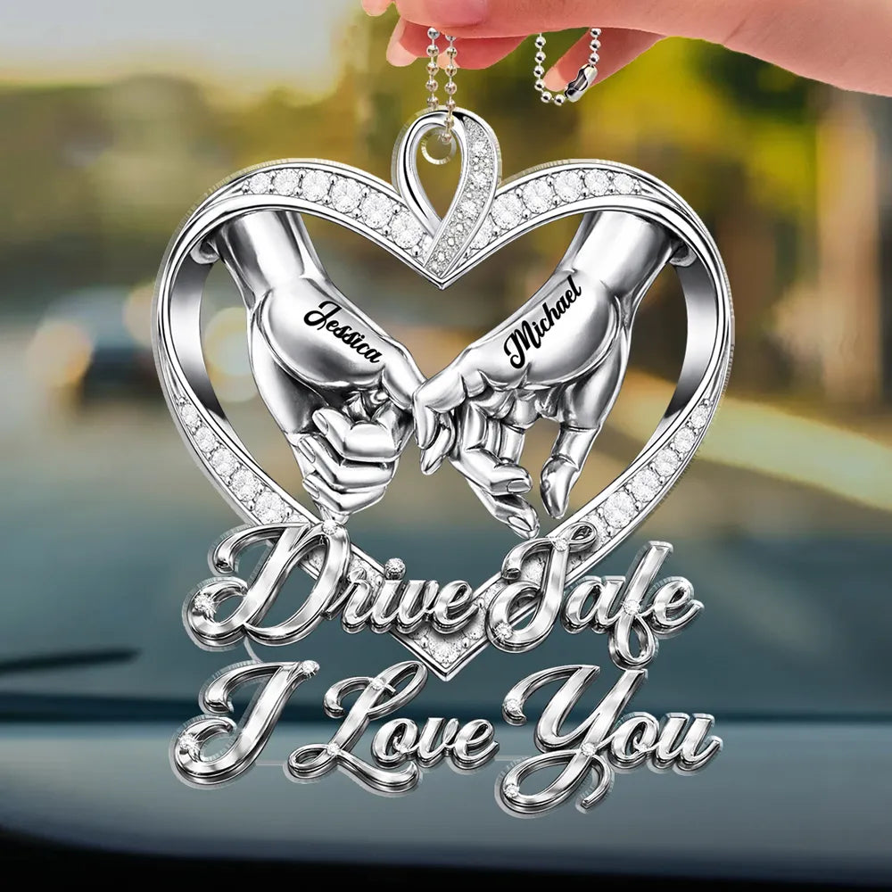 Personalized Car Hanging Ornament for Couples - Drive Safe I Love You Gift Car Hanger MagicInPrints