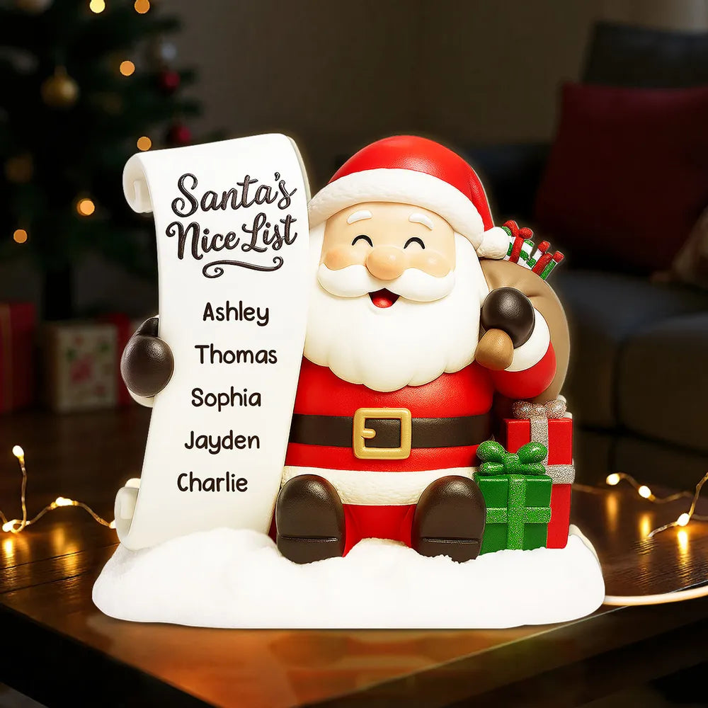 Personalized Santa's Nice List LED Light for Kids - Christmas Decor Plaque MagicInPrints