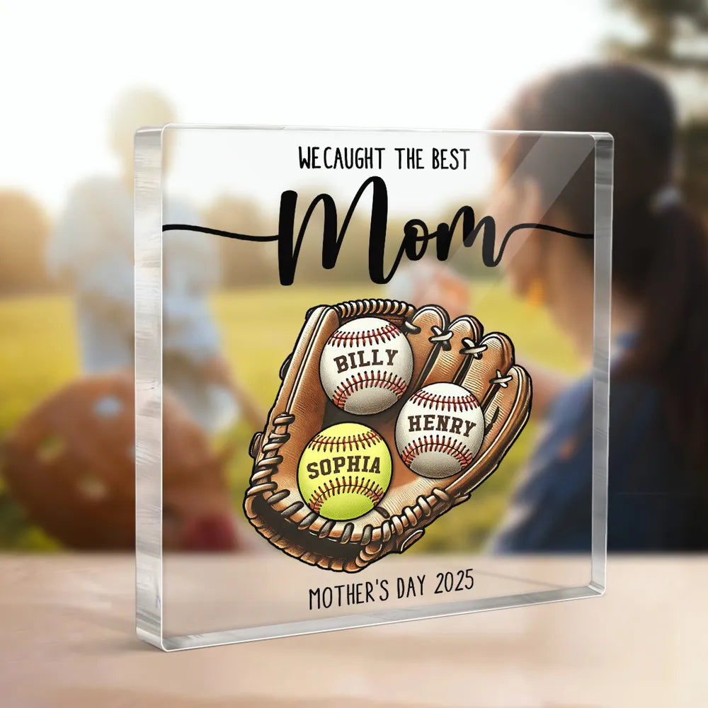 Personalized Baseball Mom Acrylic Block Gift - Mother's Day 2025 Plaque MagicInPrints
