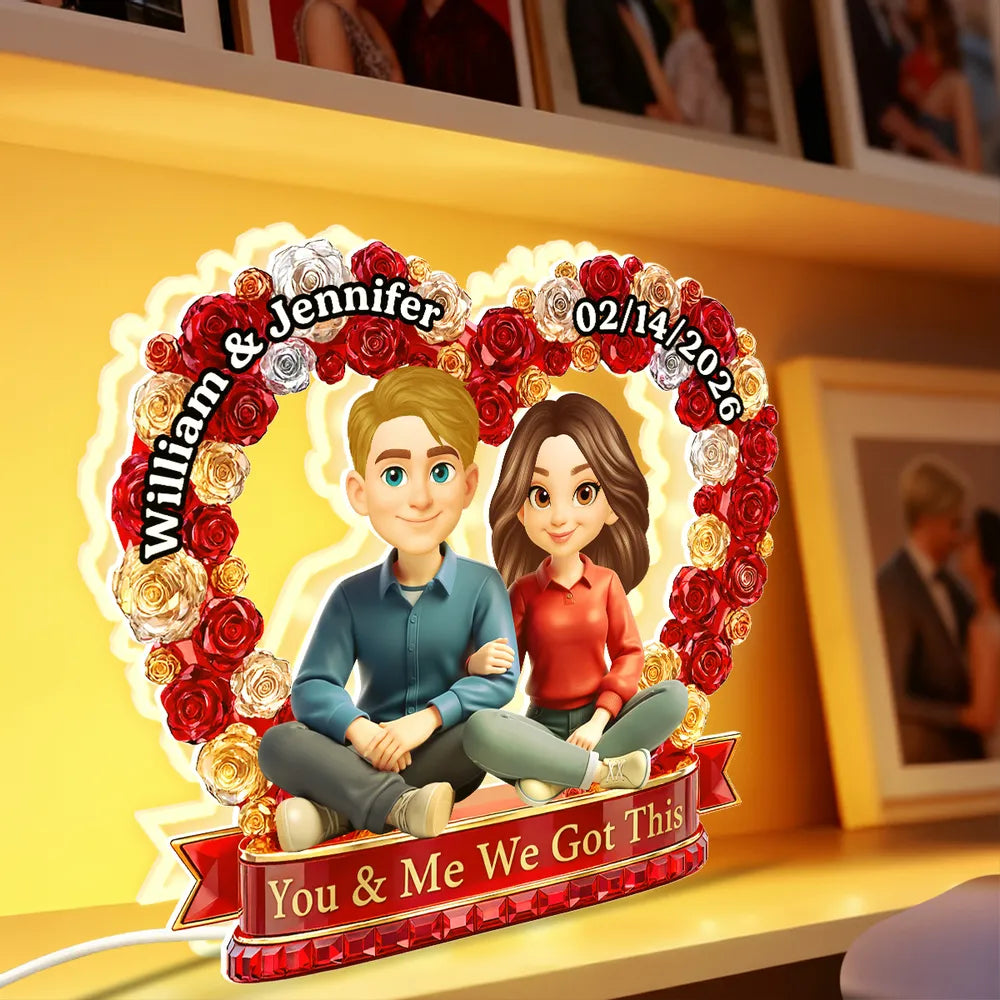 Custom Couple LED Lamp for Couples with Names and Date - Romantic Gift Plaque MagicInPrints