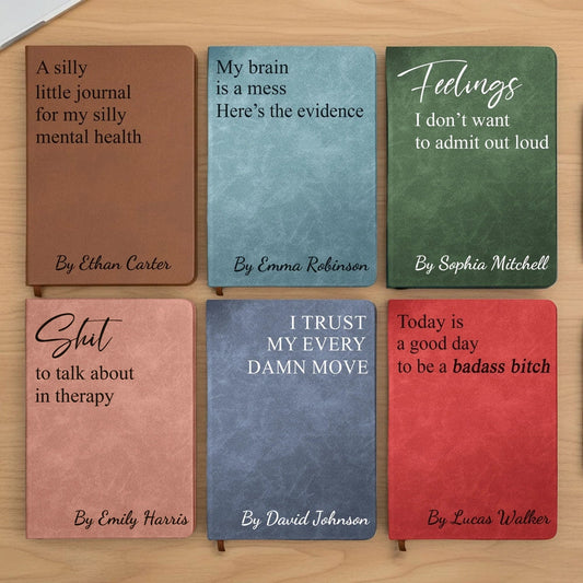 Personalized Journals for Adults with Humorous and Inspirational Quotes - Mental Health Support Stationery MagicInPrints