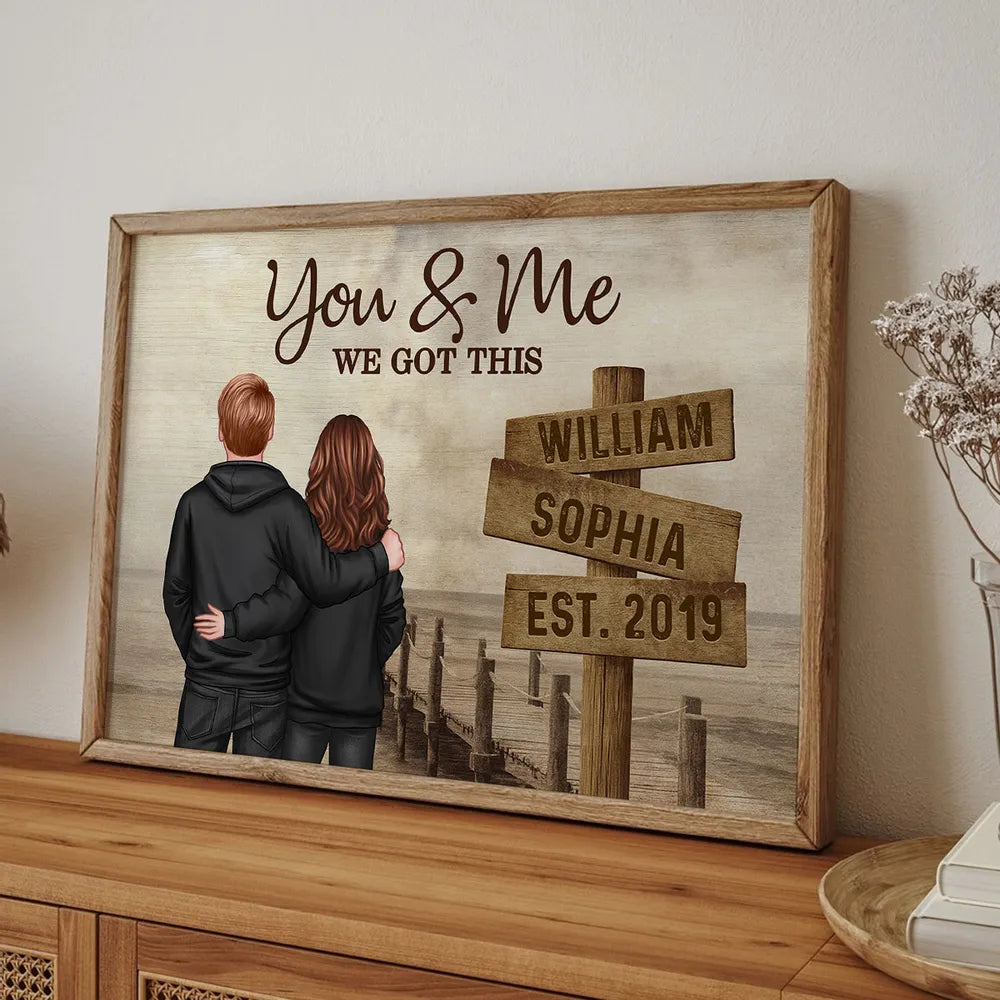 Personalized Couple Wall Art for Anniversary - Custom Names and Date Poster or Canvas MagicInPrints