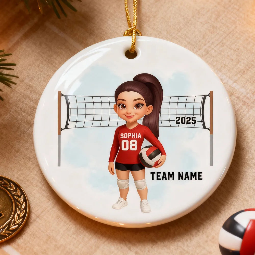 Personalized Volleyball Player Christmas Ornament for Kids - Team Spirit Gift Ornament MagicInPrints