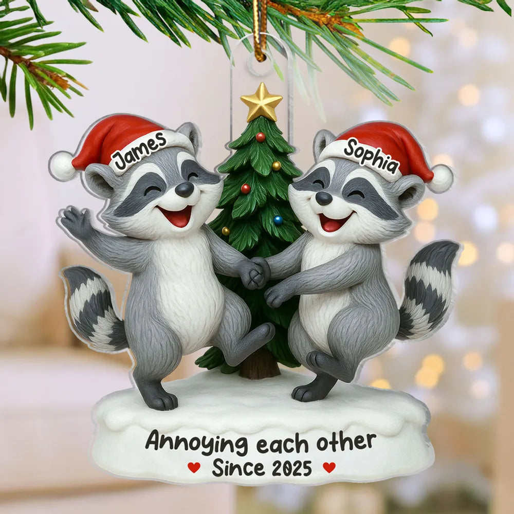 Personalized Raccoon Couple Christmas Ornament - Funny Holiday Gift Ornament MagicInPrints