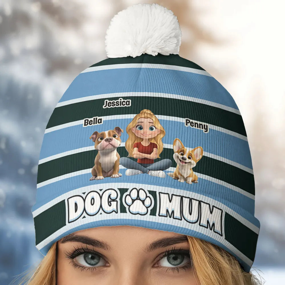Personalized Dog Dad Beanie for Men with Cartoon Design - Perfect Gift for Pet Lovers Hat MagicInPrints