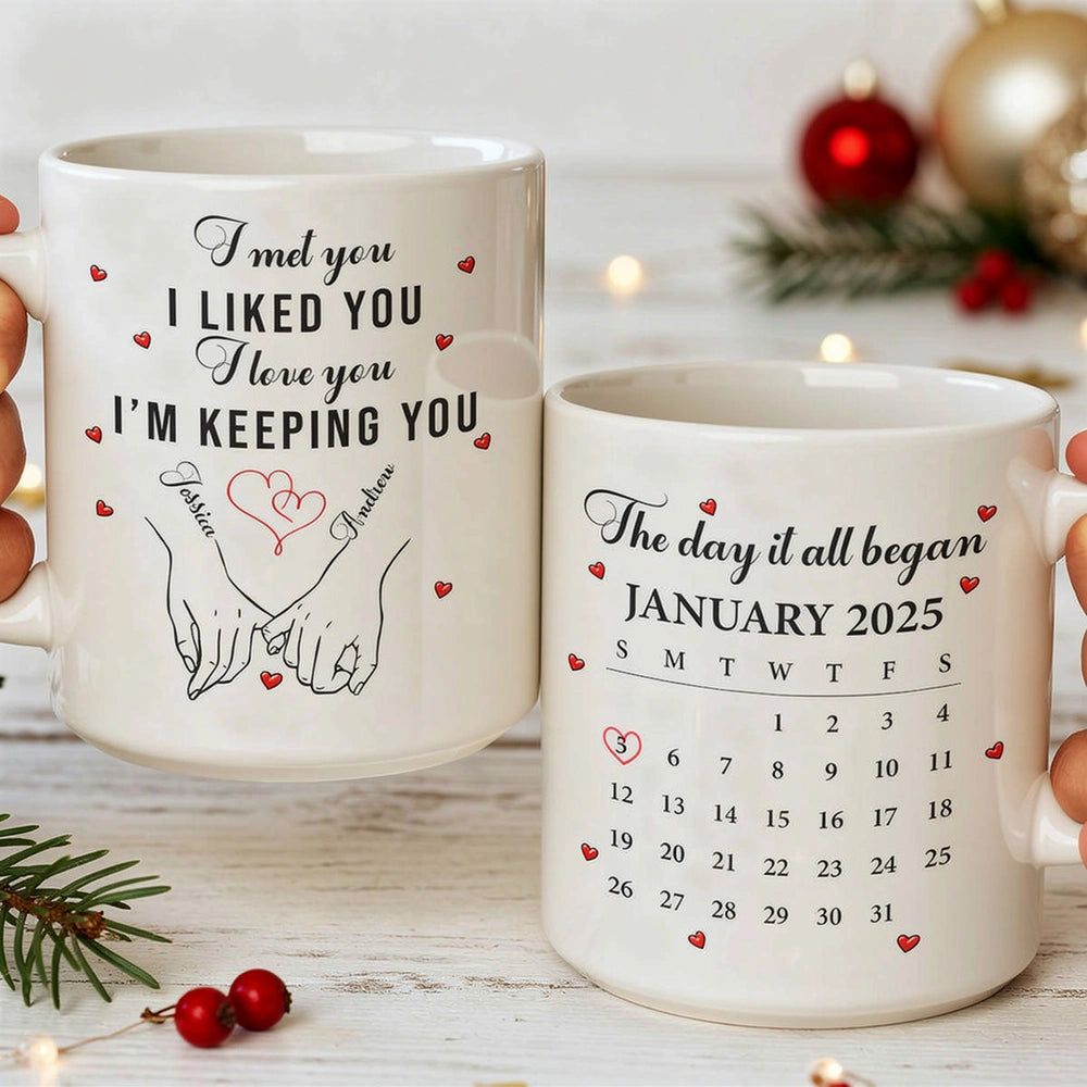 Personalized Couple Mugs for Anniversary - Custom Date & Message Cup MagicInPrints
