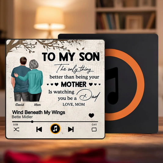 Personalized Music Plaque for Son - Sentimental Gift from Mom for Father's Day Fridge Magnet MagicInPrints