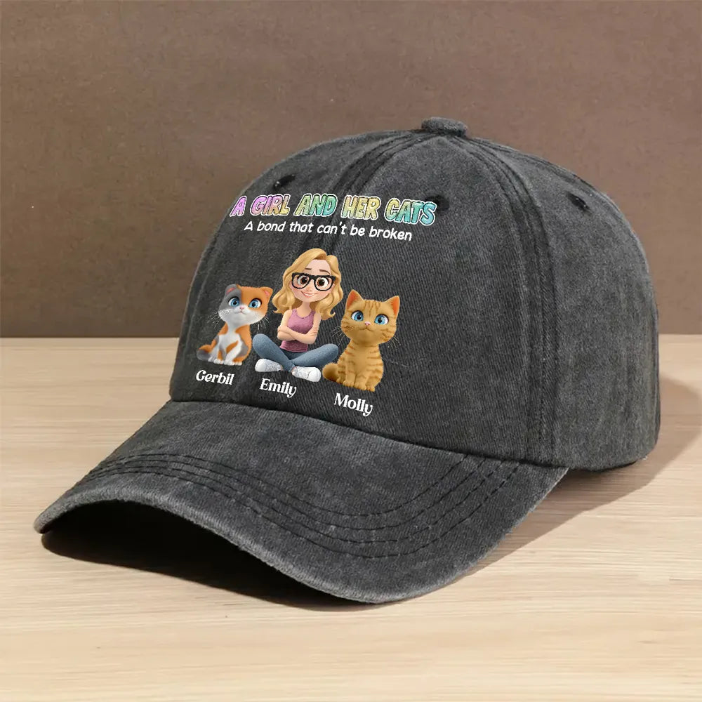 Custom Pet Lover Baseball Cap - Personalized with Cartoon Pets and Owner - Perfect Gift for Animal Lovers Hat MagicInPrints
