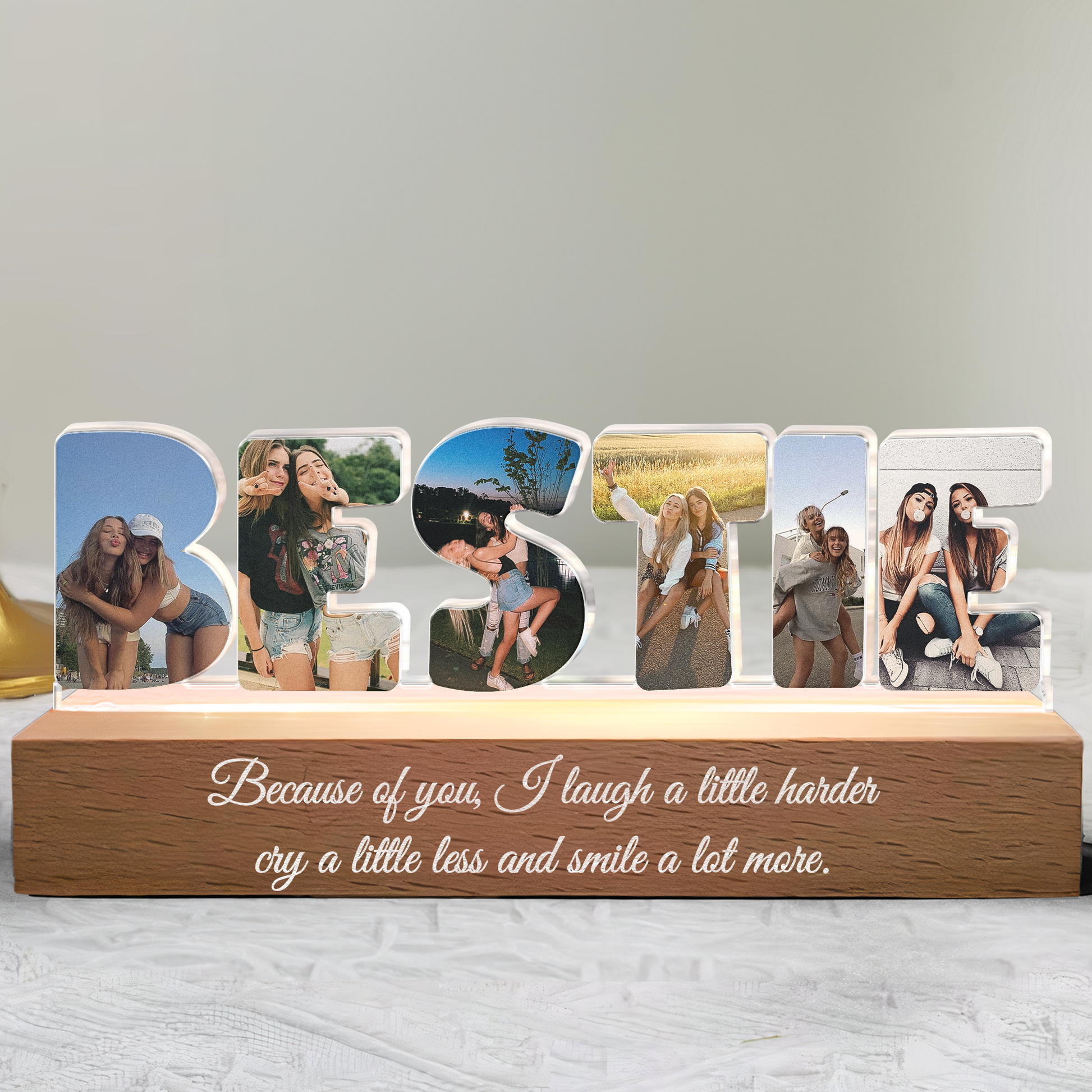 Custom Photo LED Light Decor for Best Friend - Sentimental Gift for Friendship Plaque MagicInPrints
