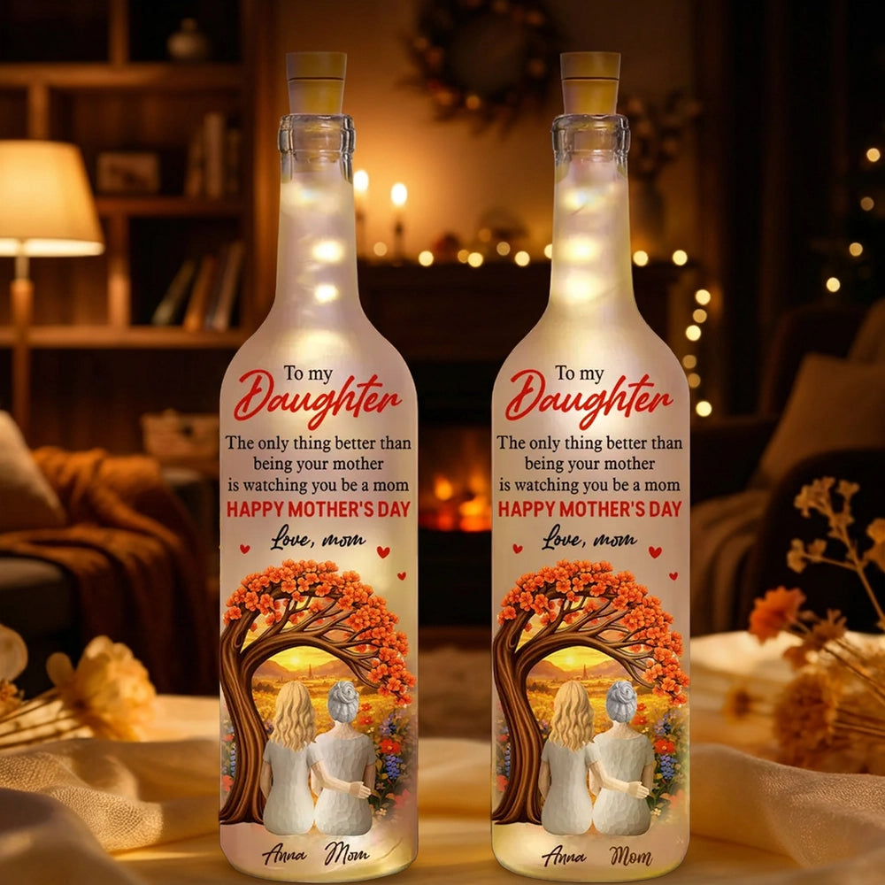 Personalized LED Wine Bottle Lamp for Daughter - Sentimental Mother's Day Gift Lamp MagicInPrints