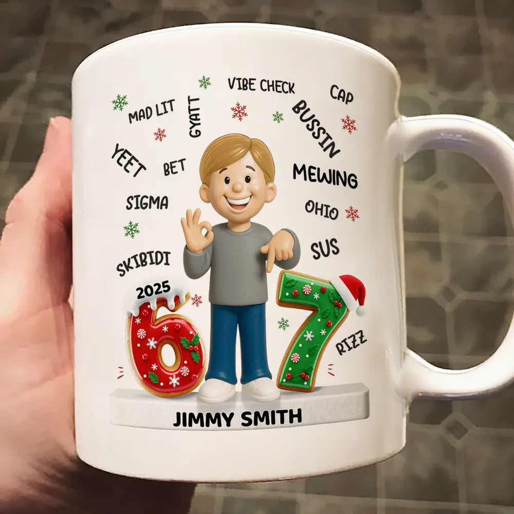Personalized Kids Christmas Mug with Funny Slang and Year - Holiday Gift Cup MagicInPrints