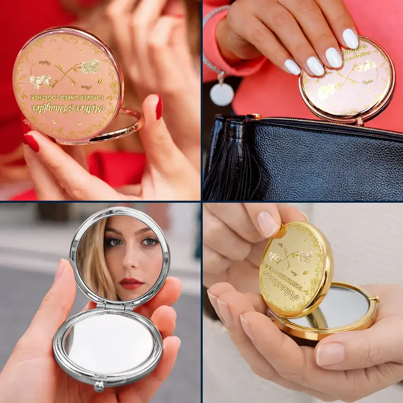 Personalized Compact Mirror for Mother & Daughter - Sentimental Gift for Special Bond Beauty Tools MagicInPrints