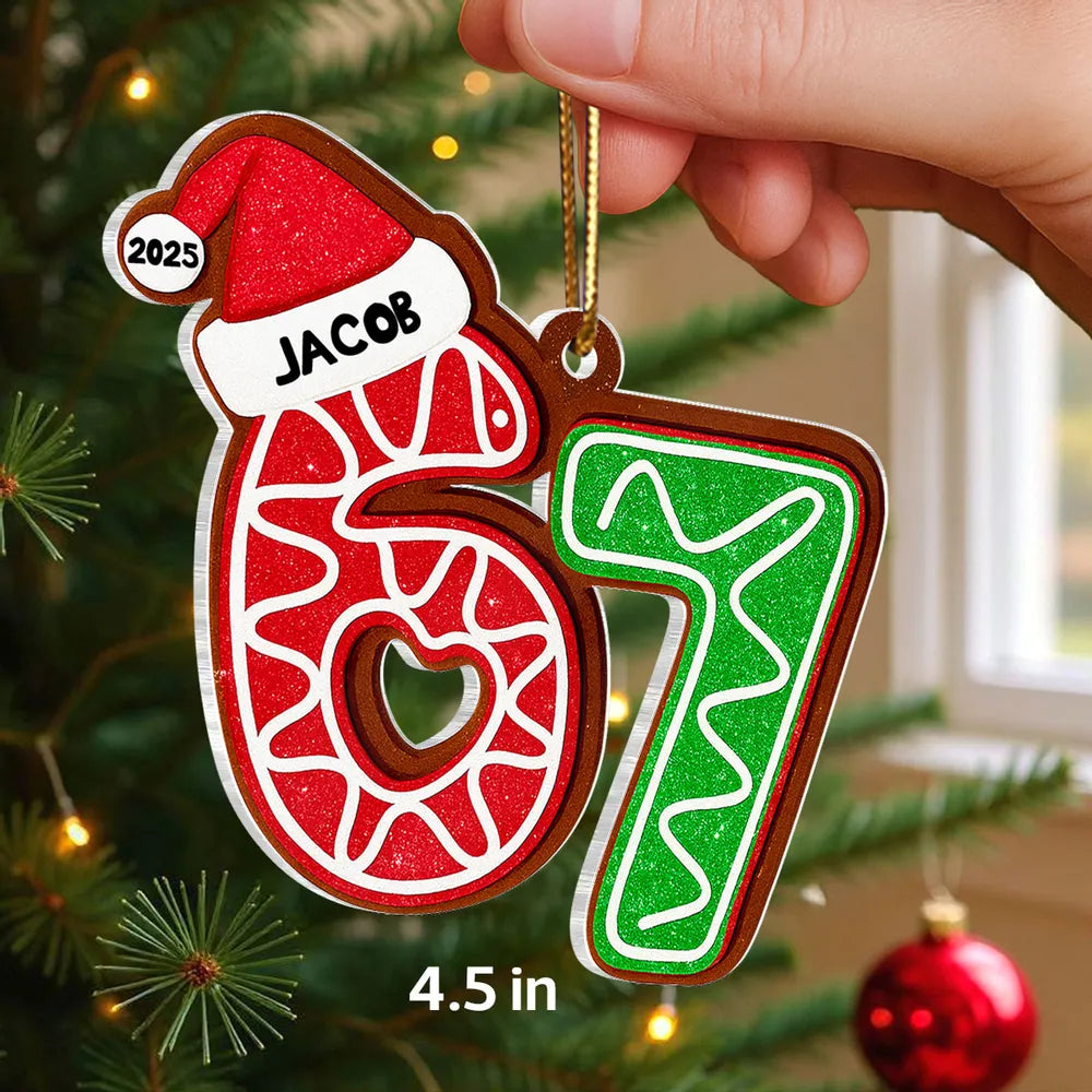 Personalized Gingerbread Ornament for Christmas - Custom Name and Year Ornament MagicInPrints