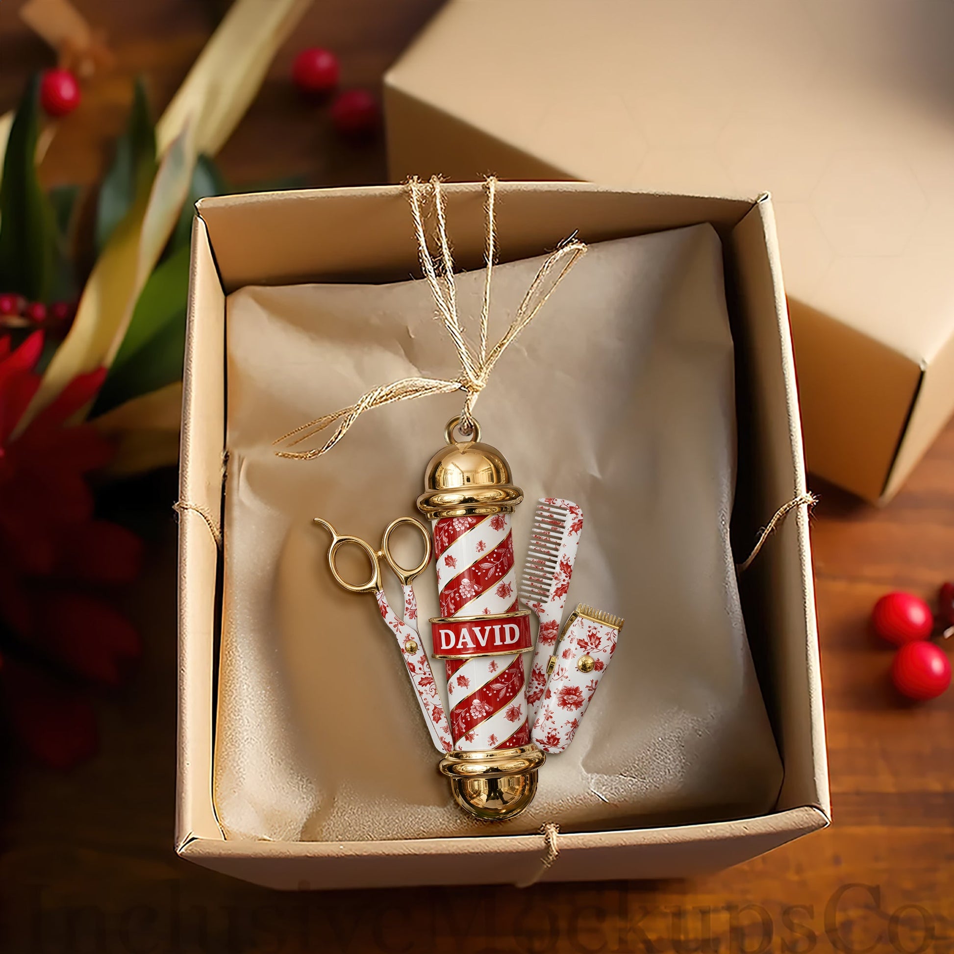 Barber's Essentials Ornament - Personalized Gifts For Barber Ornament MagicInPrints