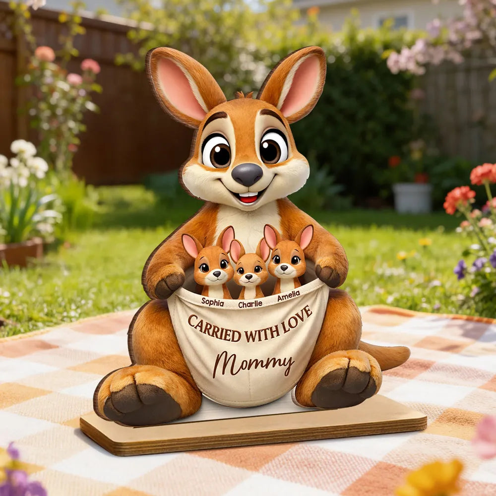 Personalized Kangaroo Family Figurine for Grandma - Sentimental Gift Plaque MagicInPrints